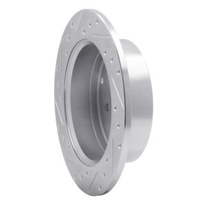 Hyundai Santa Fe Brake Rotor (1) - Rear Right - R1 Concepts - Drilled & Slotted - Silver - `07-`09